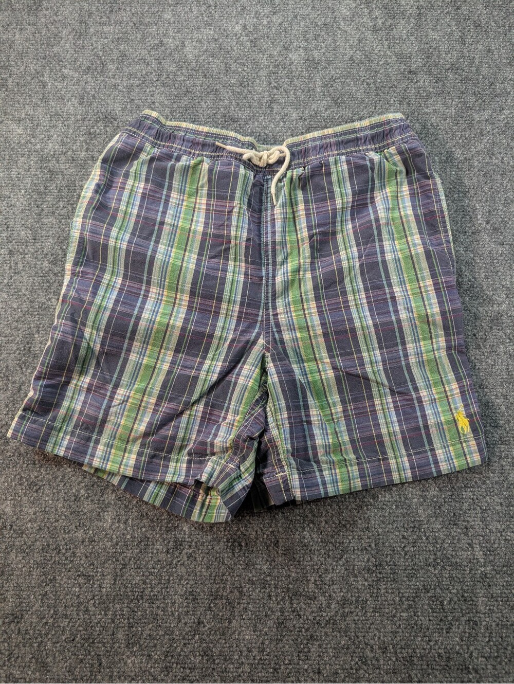 Vintage Y2K Polo Ralph Lauren Boys Plaid Swim Shorts Size Small 8 10 Swim Trunks